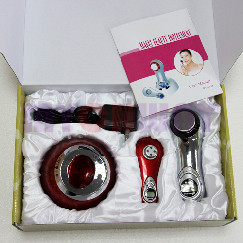 Ultrasonic Galvanic Ion Infrared Skin Facial Massager Skin Care Test B