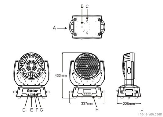 108W LED moving head light