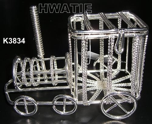 Wire craft train in silver plated