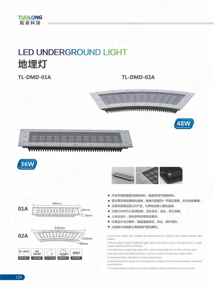 Fan shape led underground light 36W48W led up light IP67