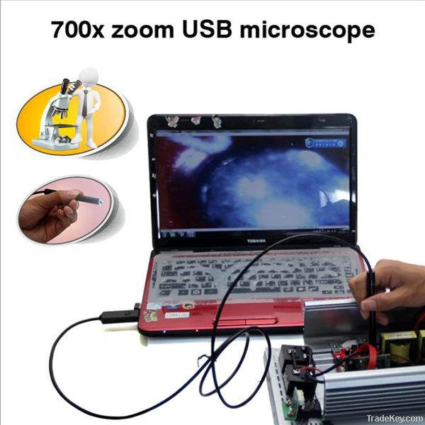 waterproof USB microscope 700x zoom Endoscope 4 led 10mm lens