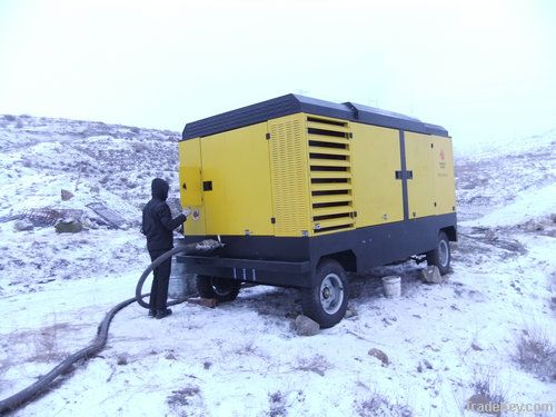 Atlas diesel portable screw air compressor