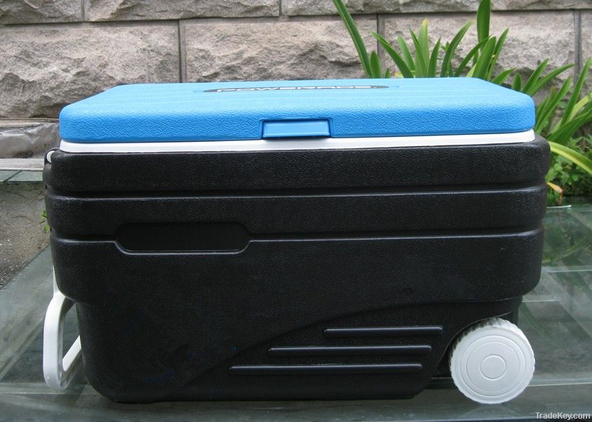 47L trolley plastic cooler box, 47 L