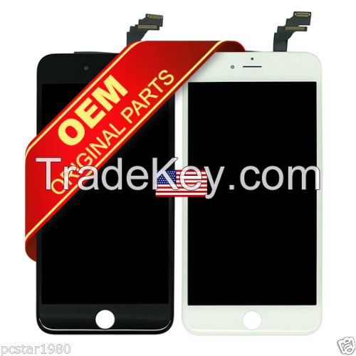 Original black Grade A +++ LCD Display Touch Digitizer Complete Screen with Frame Full Assembly Replacement for iphone 6 plus