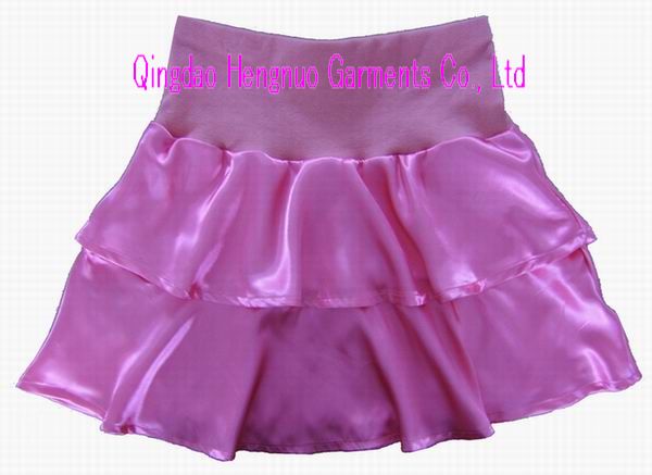 Ladies Mini Skirt in Combination of Fabric