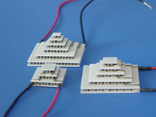 Multistage Series Thermoelectric Cooling Modules