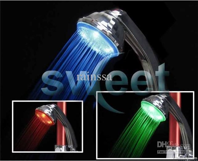 led head shower plastic color changing bathroom shower head led faucet