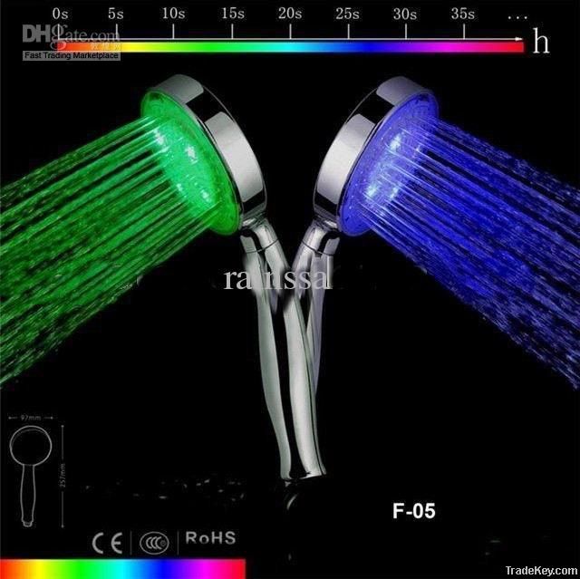 no battery led shower head color changing bathroomLED rain shower head