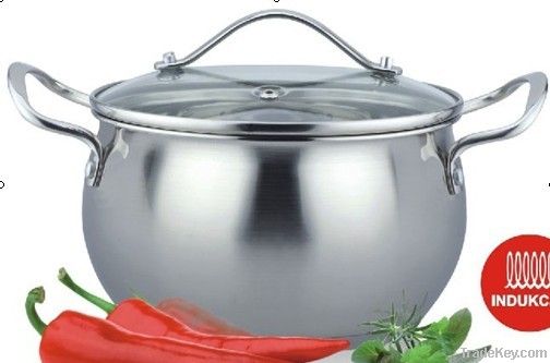 stainless steel casserole ceramic inside with glass lid 201material