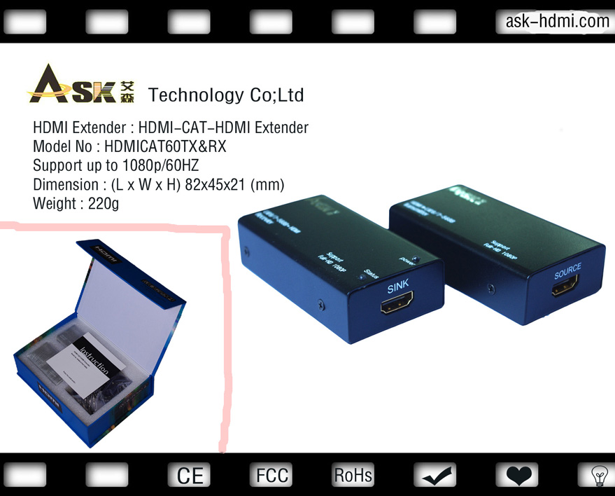 HDMI extender by Cat5e/6 V1.3b