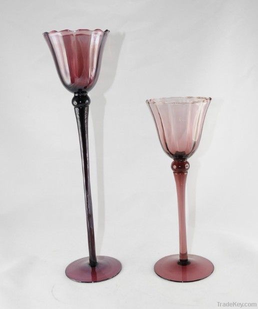 Glass Candle Holder 1398