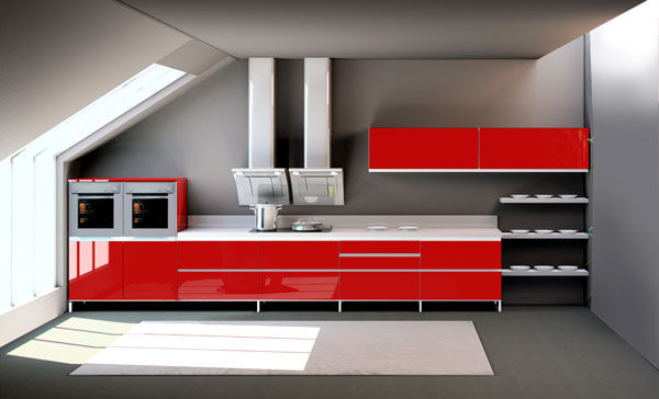 Lacquar Kitchen Cabinet