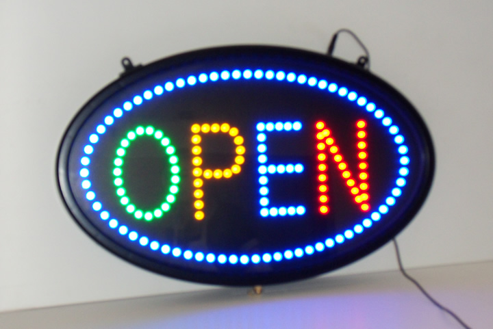 LED Open  Oval Sign