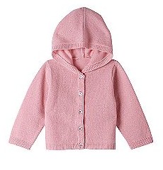 babies' pure cashmere cardigan with hoodie