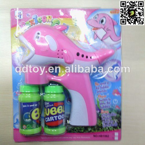 novetly with music and flash Light dolphin bubble gun 