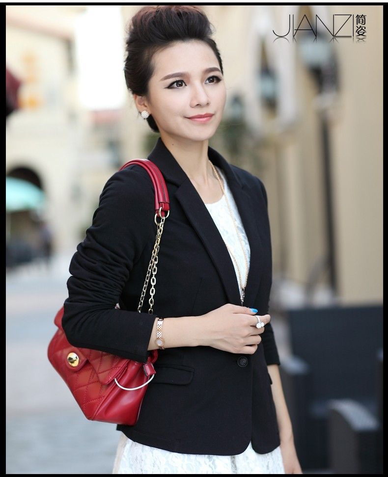 2014 new Korean version of diamond design one button slim fit coat suits for women Spring autumn winter