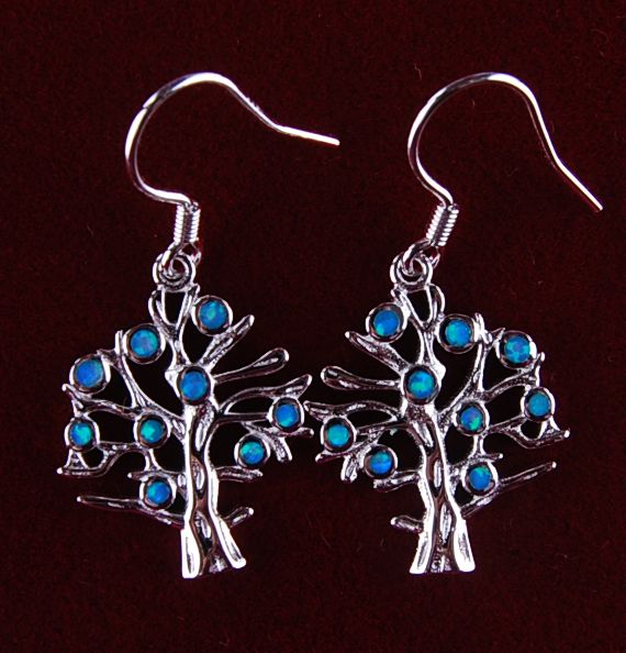 925 sterling silver opal jewelry The tree of life earing  E09