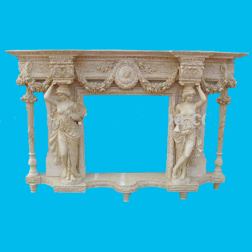 hand carved marble fireplace