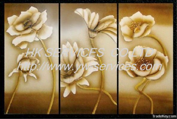 Group modern decor leather painting