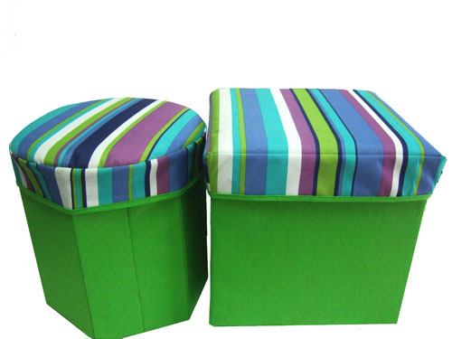 Non-woven folding storage stool ottoman