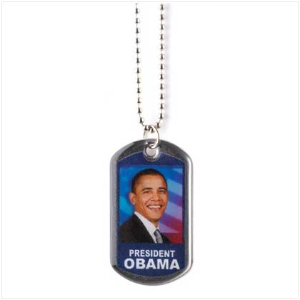 Obama Flag Dog Tag Necklace