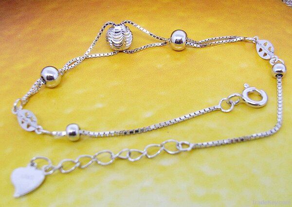 925 Sterling Silver Ball Charm Bracelet