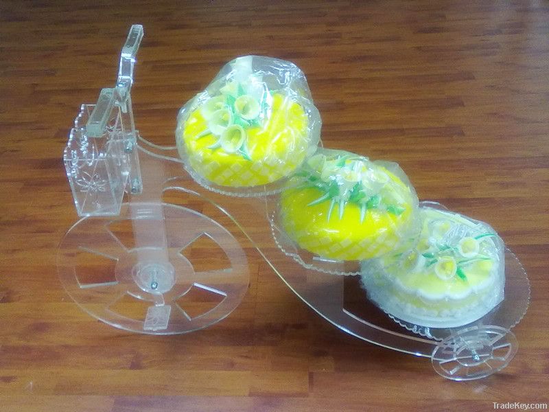 3-layer Acrylic Cake Stand, Bicycle Shaped, Various Shape