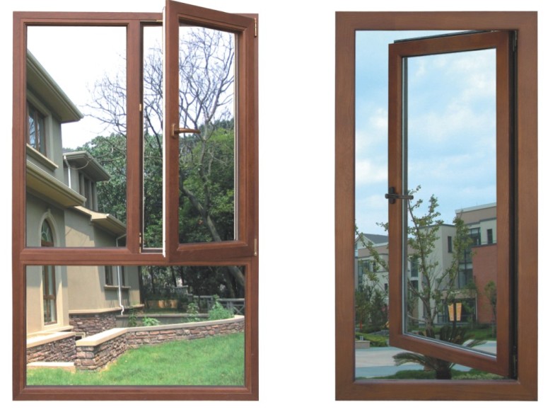 aluminum wooden window