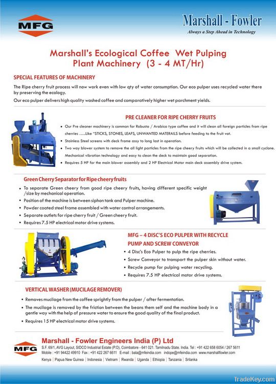 MFG &acirc; Ecological wet pulping plant machinery