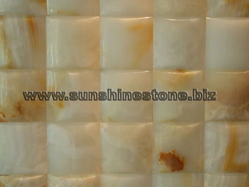 White onyx arc 3d mosaic tile 017A