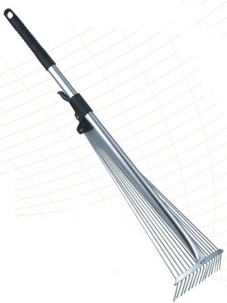 adjustable grass rake with aluminum handle