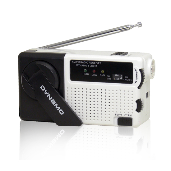 Dynamo radio with LED torch