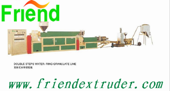 Double steps water-ring granulate line