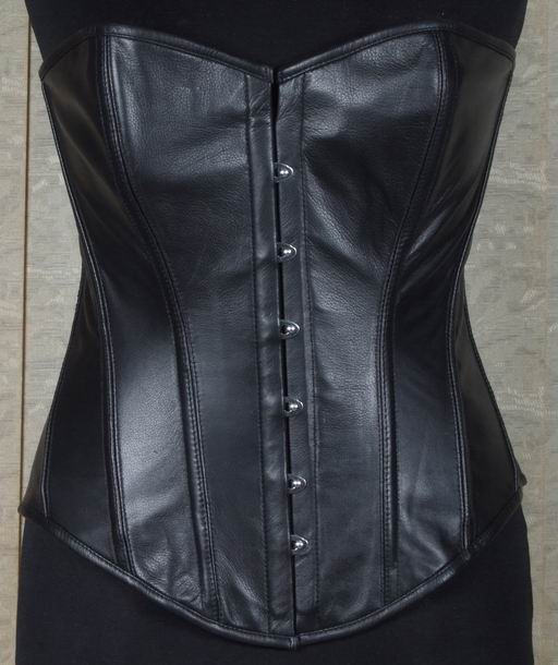 Full Breast Steel Boned Leather Corset