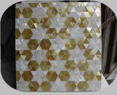 Mixed design shell mosaic tiles