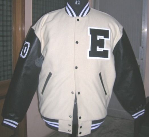 parchment varsity jacket