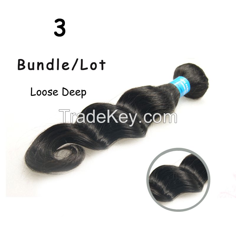 Brazilian Loose Wave Hair 3 Pcs 6A Unprocessed Brazilian Virgin Hair Loose Wave Wet And Wavy Virgin Brazilian Hair