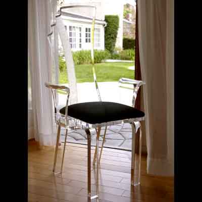 acrylic black chair with arm