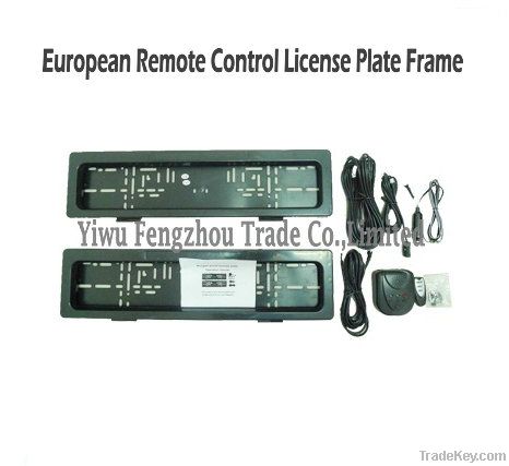 European remote control license plate frame