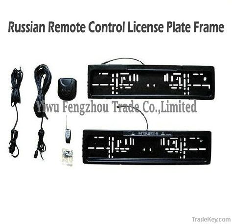 Russian remote control license plate frame