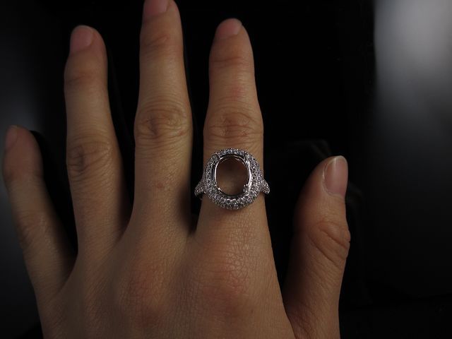 Diamond Oval Stone Ring