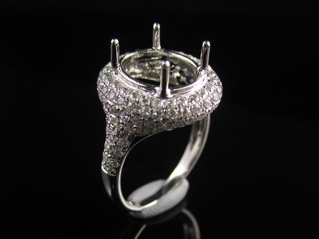 Diamond Oval Stone Ring