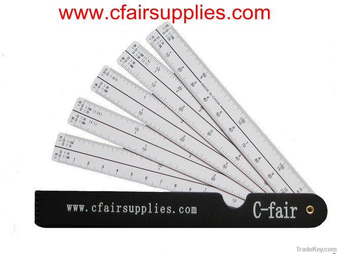 8500 Fan Scale Ruler, Architect Ruler, Architech Designer Fan Scale