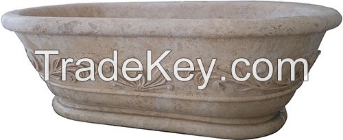 Light Travertine Bathtub