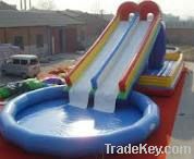 PVC  inflatable jumping slide with pool /inflatble slide for fun