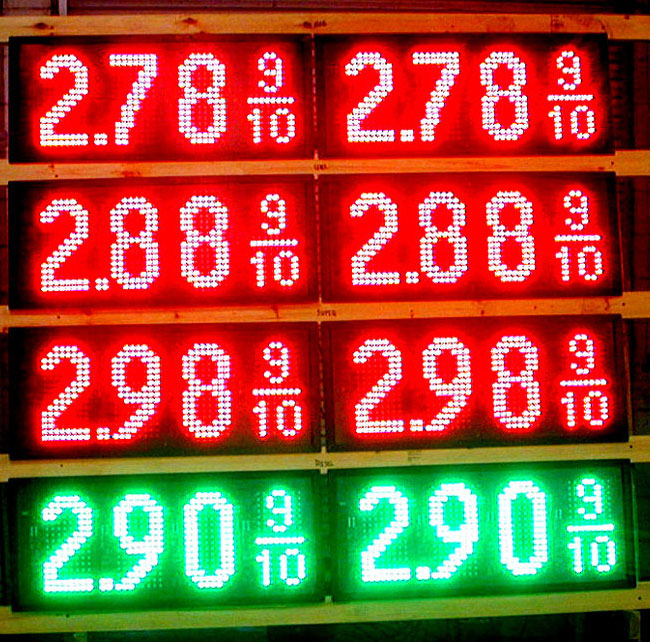 LED gas price changers