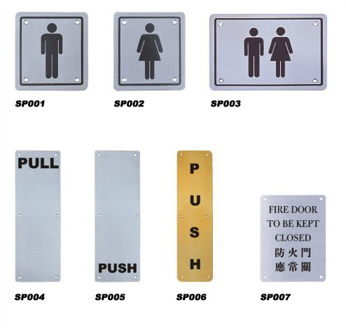 Stainless steel sign plate, Door stopper