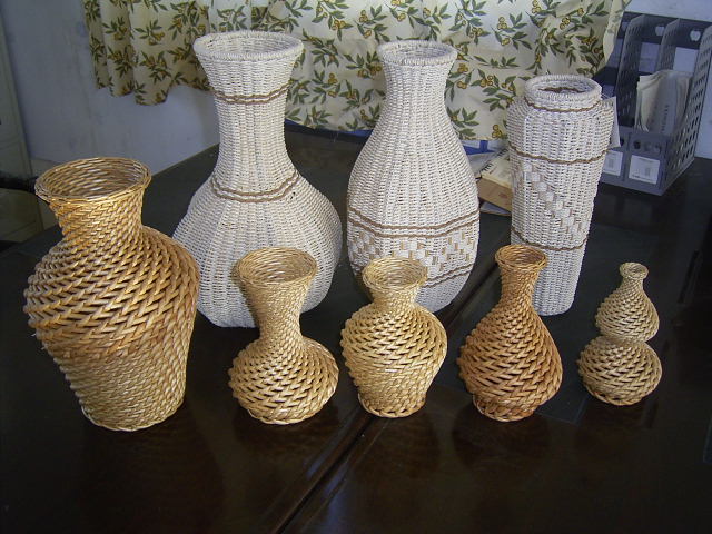 wicker flower vase