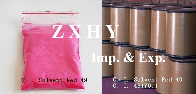 Solvent Dyes:  C. I. Solvent Red 49    C. I. 45170:1