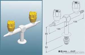 Deck Mounted Double Outlet Gas Fitting at 180Â°